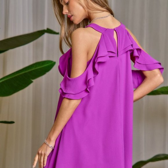 COLD SHOULDER DRESS - Picture 3 of 5